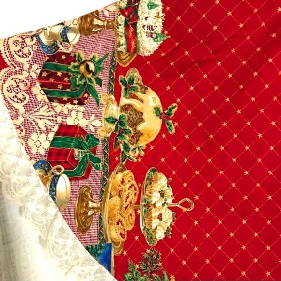 Vtg Christmas Dessert Feast Tree Skirt - Picture 4 of 8